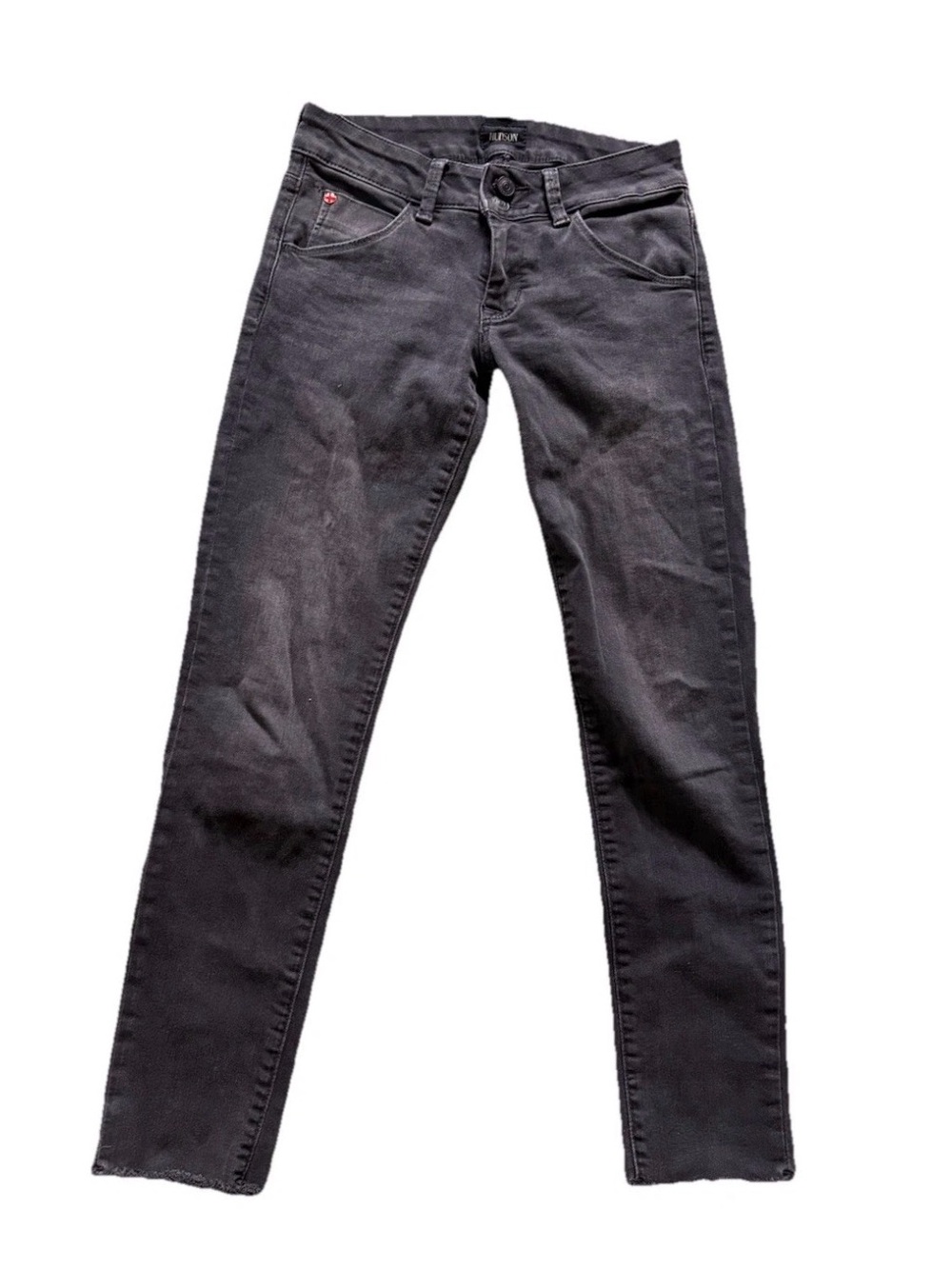 Hudson Collin Ridley Jeans Low Rise Black Womens Size 25 Skinny Stretch Grunge